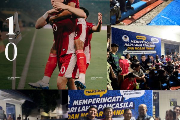 Meriah! 150 Lebih Warga Padati Halaman DPW NasDem Riau Nobar Indonesia vs China